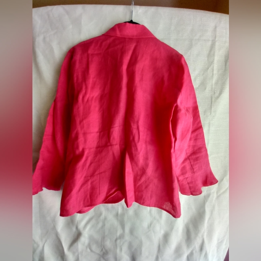 Pink Irish linen button down top - Picture 8 of 8
